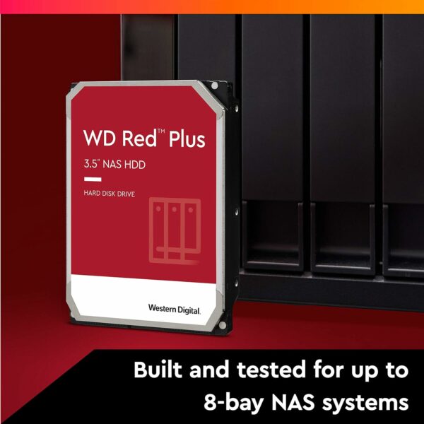 WD Red Plus per NAS Hard Disk interno da 3.5”, 5400 RPM Class, SATA 6 GB/s, CMR, Cache da 256 MB