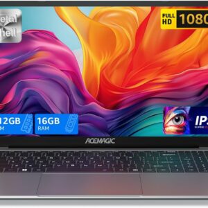 ACEMAGIC PC Portatile 16GB DDR4 RAM 512GB SSD(Espandi 2 TB), Notebook Alder Lake N95(fino a 3.4Ghz) 15.6" Full HD, WiFi,Type_C, USB3.2, HDMI, Webcam